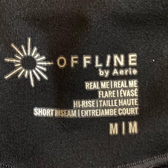 Aerie OFFLINE Real Me High Rise Crossover Flare Leggings Black Size M - Picture 8 of 11